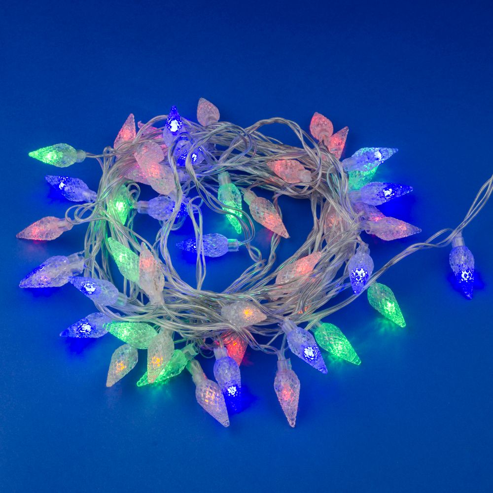 ULD-S0500-050/DTA MULTI IP20 PINE CONES-1 Гирлянда светодиодная «Шишки-1», 5м. 50 светодиодов. Разноцветный свет. Провод прозрачный. ТМ Uniel