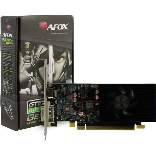 Видеокарта AFOX NVIDIA GeForce GT1030, 4Гб GDDR4, 64 бита, LP, Retail, PCIe3.0, 1xFAN, 1-SLOT, 30Вт, HDMI, DVI (AF1030-4096D4L5)