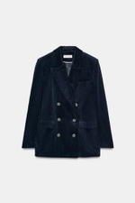 Бархатный блейзер с подкладкой на рукавах - ZARA