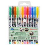 Ручка гелевая, Basir, цветные чернила, серия "Панда", ароматизированная с блёстками, 12 шт