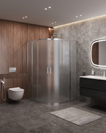 Душевой уголок Cezares MOLVENO-R-22-90+20-P-Cr, 110х110х195, профиль хром, стекло Punto матовое