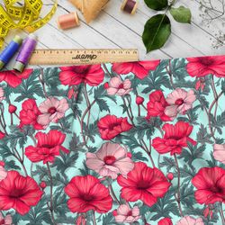 Ткань Ниагара Софт маки на голубом