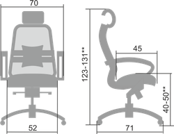 Эргономичное офисное кресло "SAMURAI S2" (черная сетка), Метта, г.Уфа