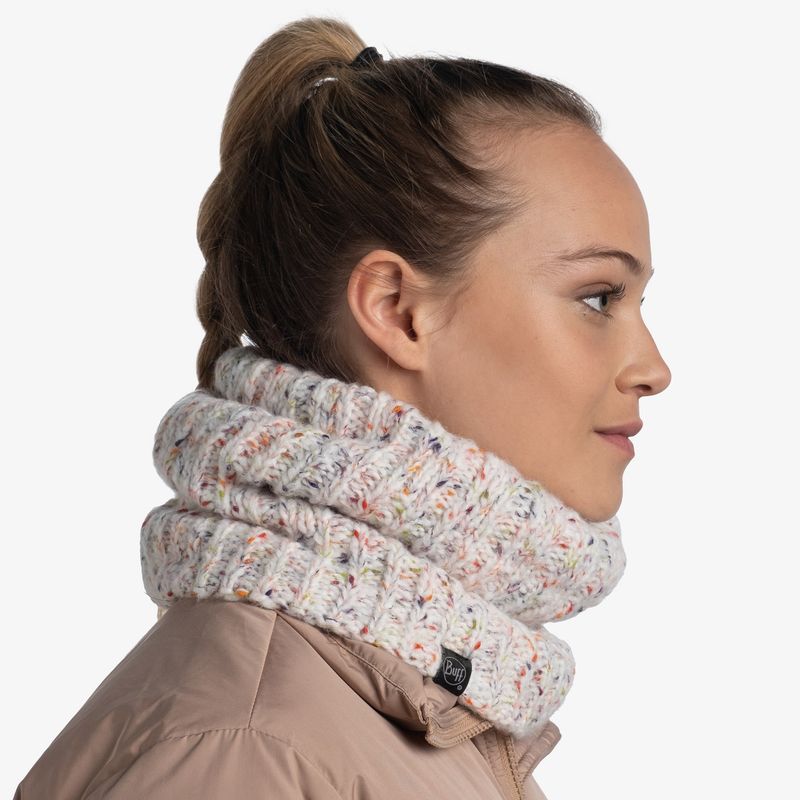 Вязаный шарф-труба с флисом Buff Neckwarmer Knitted Fleece Kim White Фото 6