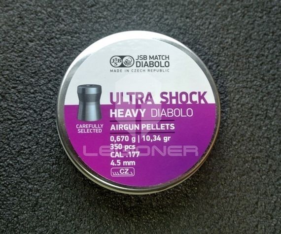 Пули JSB Ultra Shock Heavy Diabolo 4,5 мм, 0,67 грамма, 350 штук