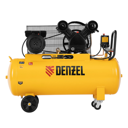 Компрессор воздушный рем. привод BCV2200/100, 2,2 кВт, 100 литров, 370 л/мин// Denzel
