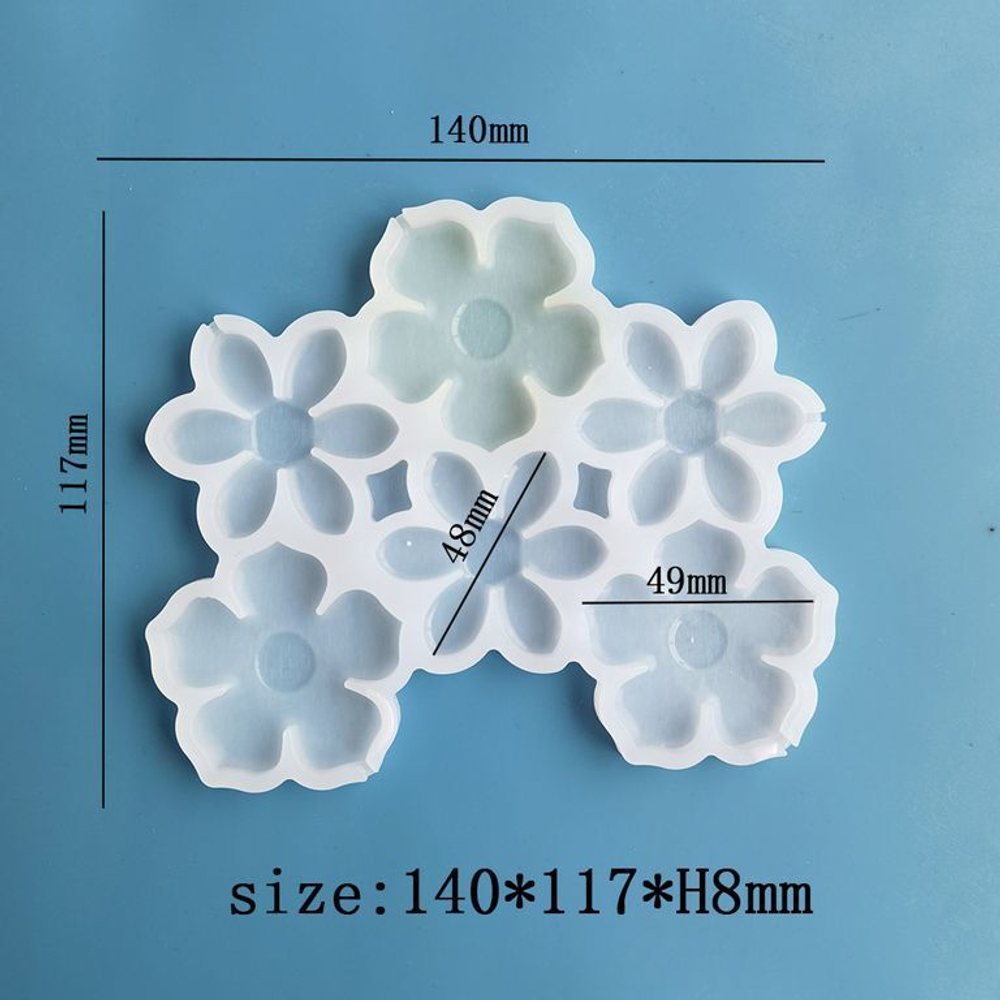 Силиконовая форма для леденцов «Цветы 6 в 1»