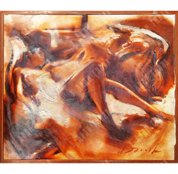 [Ню] Дмитрий Алексеев (1963 г.р.) Обнаженная — картина из серии «В кружевах». Холст, масло.