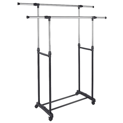 Вешалка для одежды напольная раздвижная, две перекладины УЮТ-3002