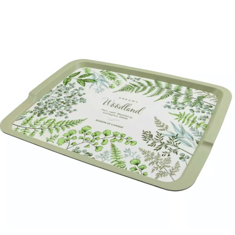 Поднос с декором 425х320х22 мм (зеленый)