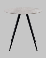 Стол Ники круглый столешница керамика Italian light grey 800