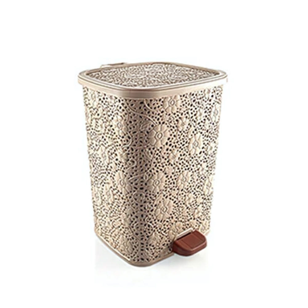 Мусорное ведро с педалью 26 лт АЖУРНОЕ бежевый