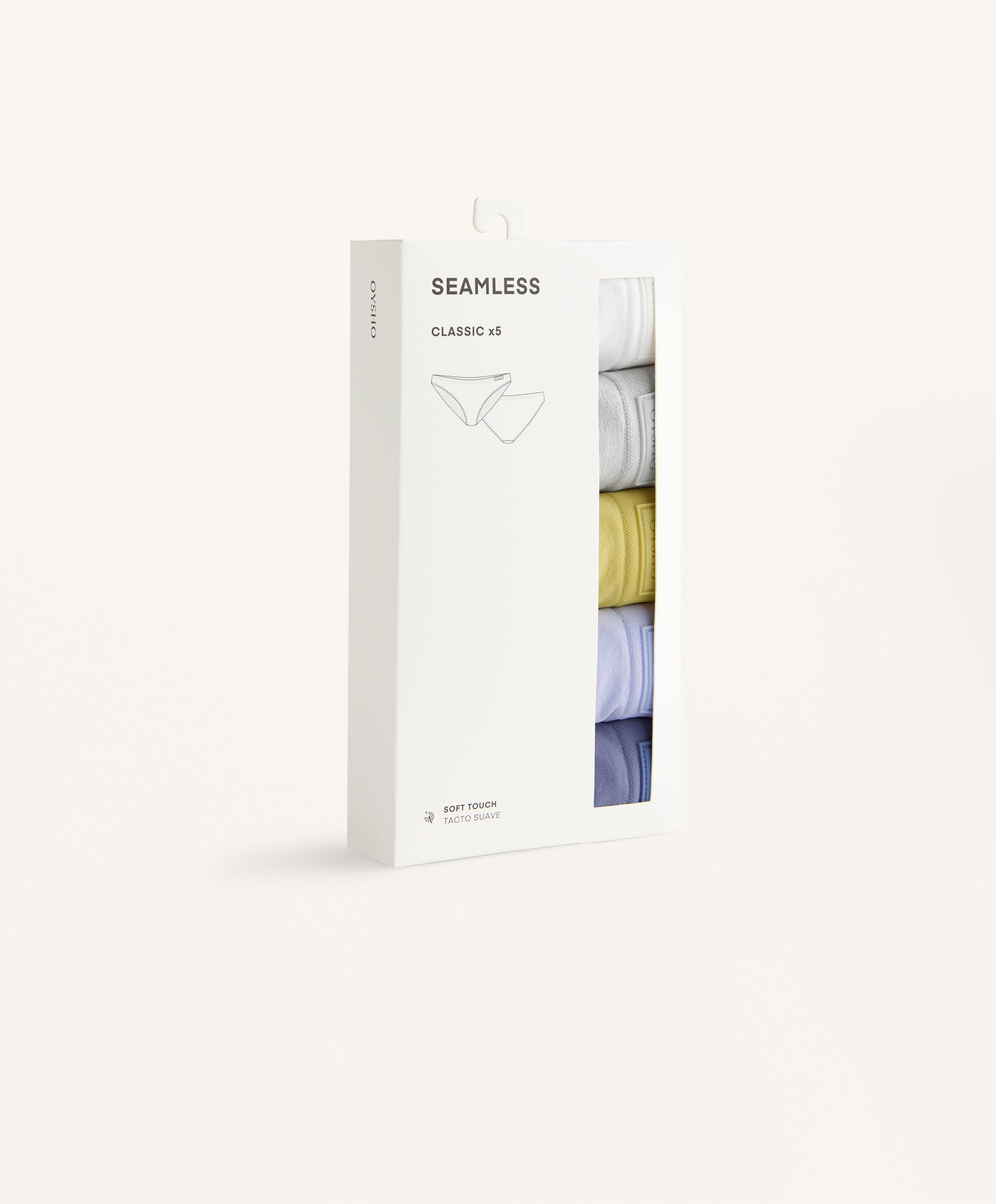 OYSHO Набор из 5 бесшовных классических трусов, лаймовый зеленый