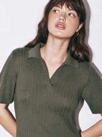 Платье поло вязаное "Олива" женское