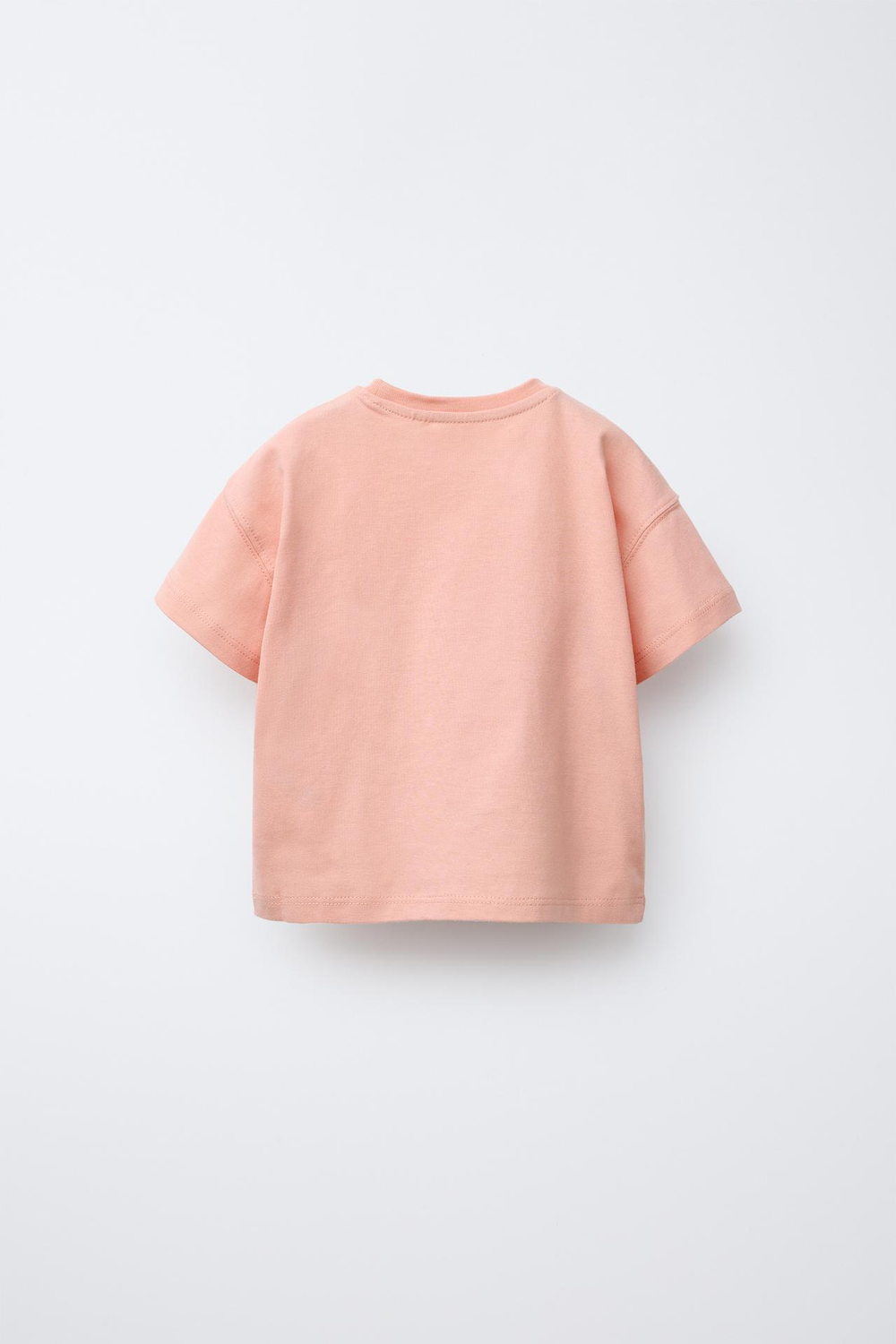 ZARA ФУТБОЛКА С НАДПИСЬЮ И ЦВЕТОЧНЫМИ АППЛИКАЦИЯМИ, БЛЕДНО-РОЗОВЫЙ