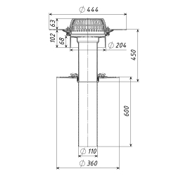 ТП-19.100 Двухуровневая воронка кровельная Dn110