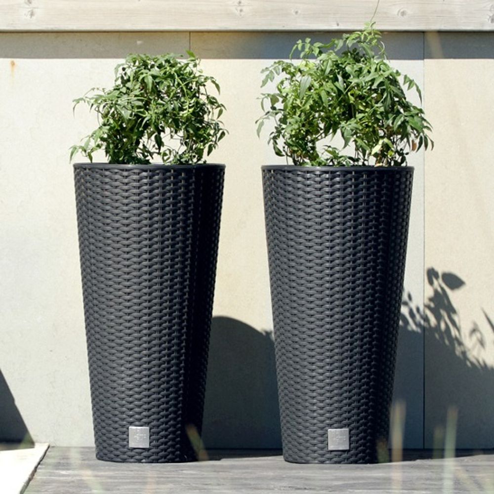 Кашпо для цветов Prosperplast Rato Tubus 64+35л, антрацит