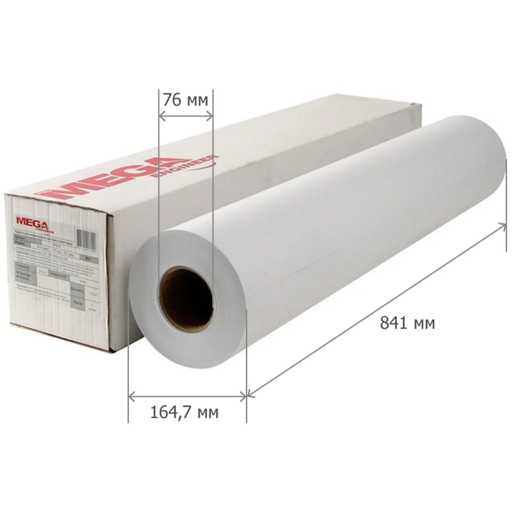 Бумага широкоформатная Комус (ProMega engineer InkJet) 70 г/кв.м, длина 175 м, ширина 841 мм, диаметр втулки 76 мм