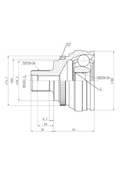 ШРУС наружный (компл.)  AUDI 100/A6(C4) 91-97 GANZ GIK04073