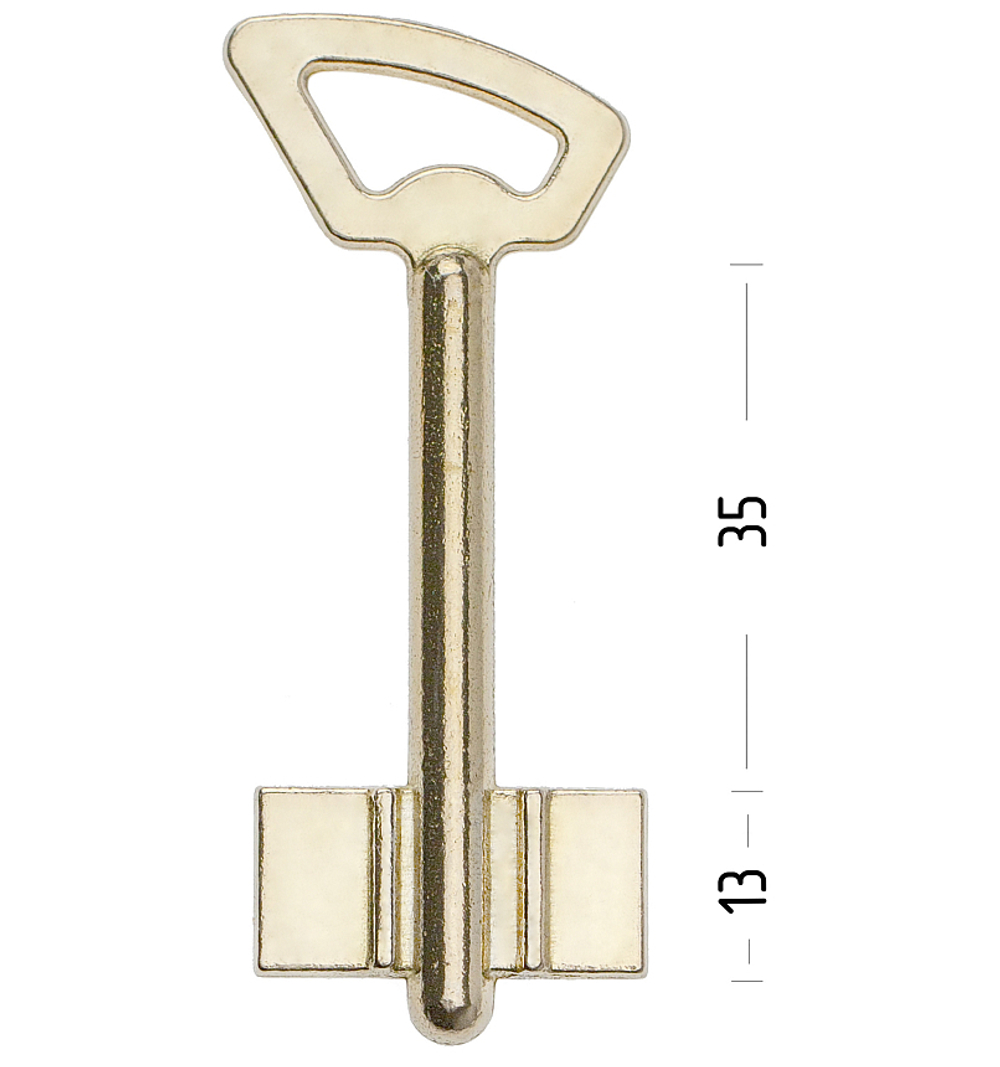 Заготовка сувальдного ключа 14204 БЕРЕТ литье (70*26,2*12,6мм)(5,7мм) (BRT1D) (желтый)