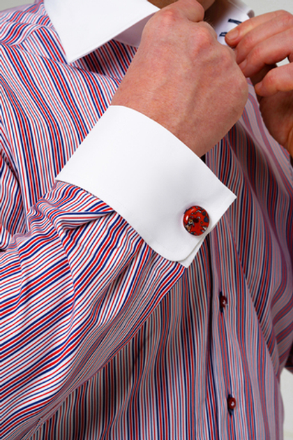 Рубашка в красно-синюю полоску с белыми контрастами Napoli-2
