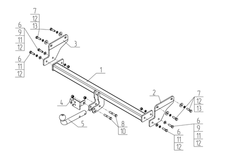 Фаркоп для Mazda CX-50 2022- Тип шара: A. Нагрузки: 1250/75 кг, MZ 04