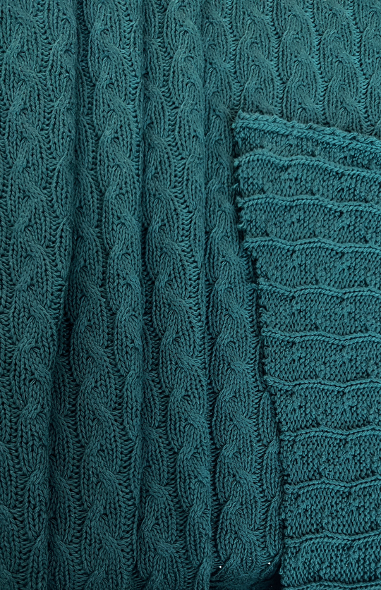 Трикотаж вязанный, косичка большая, морск волна, хлопок OXYGEN