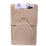 Набор для ванной и туалета 3 пр. «Лия» ( 2 коврика 50*80+50*40, 1 чехол на крышку) бежевый