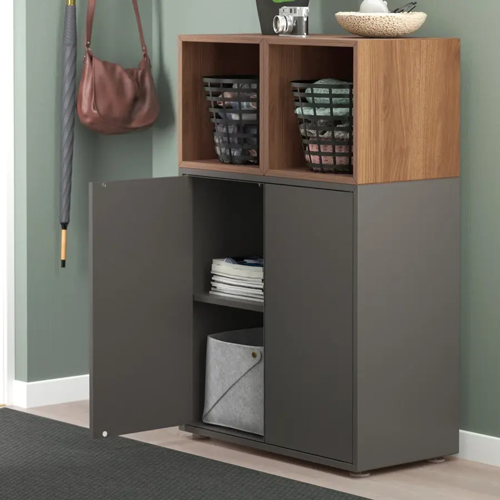 Комбинация для хранения - EKET IKEA/ЭКЕТ ИКЕА, 70x35x107, серый