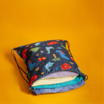 Мешок в садик 33х40, Динозавры принт (синий)