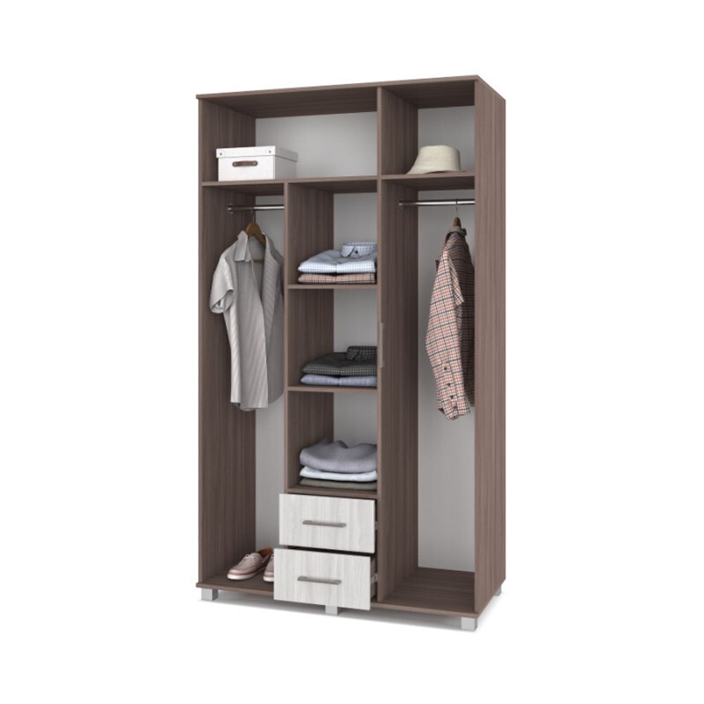 Шкаф трехстворчатый "Ева" Е34 (Ясень шимо темный/Ясень шимо светлый), ЛДСП, MODERN