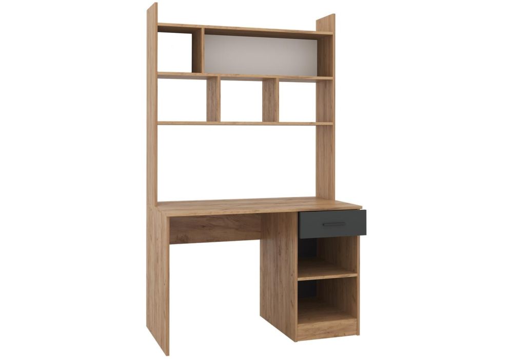 Письменный стол Бишоп 2 112х57х180 дуб крафт золотой / антрацит