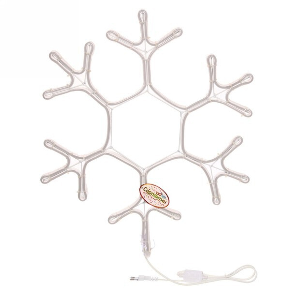 Фигура светодиодная, «Снежинка» гибкий неон, 40 см, Белый (постоянное свечение)