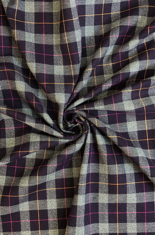 Коттон фланель сорочка принт клетка фиолетовый/серый/фуксия/желтый NBD005