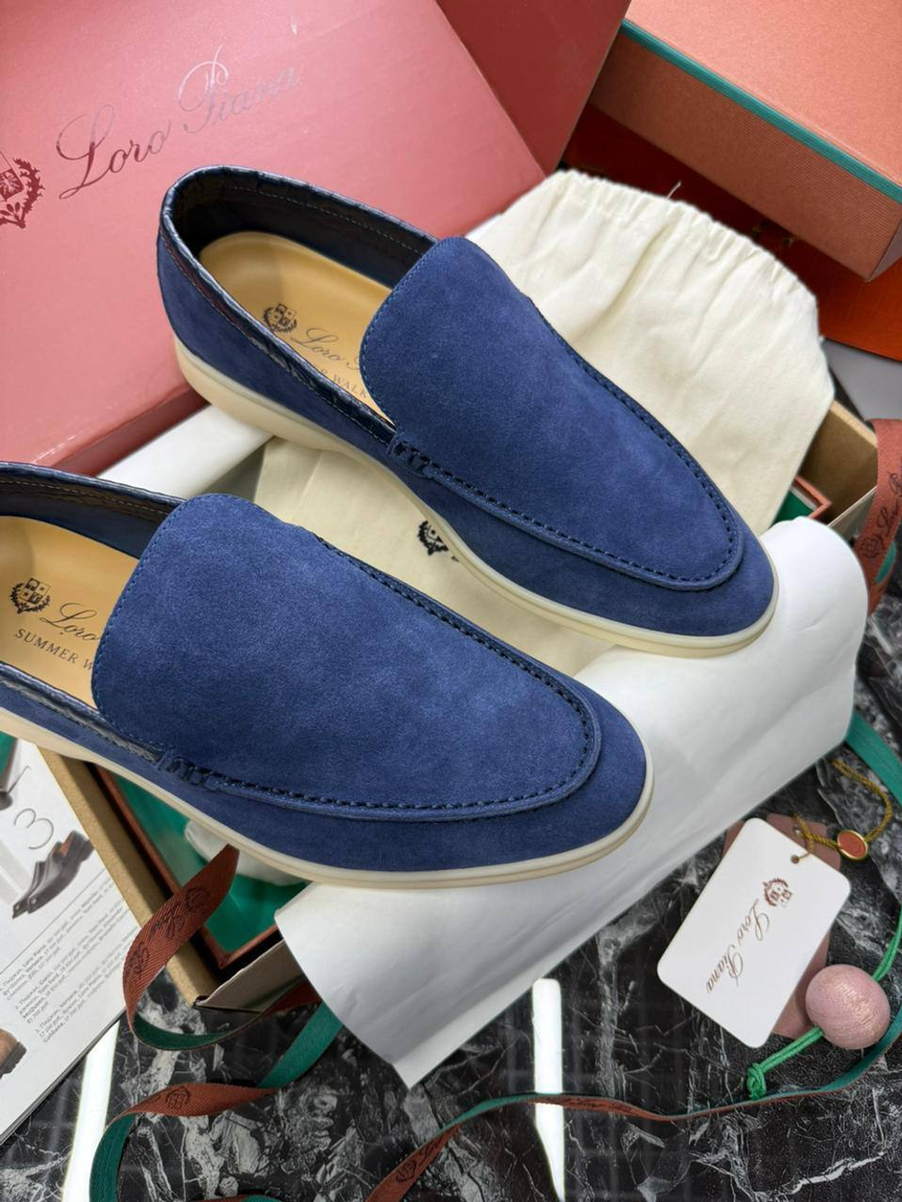 Лоферы Loro Piana вставка из кожи крокодила