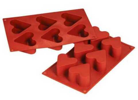 Форма силиконовая P.L. Proff Cuisine "Сердце" 6 ячеек d 65 мм, h 40 мм (30*17,5 см)