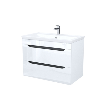 Тумба с умывальником IDDIS Ray, подвесная, 80 см, белый, RAY80W0i95K