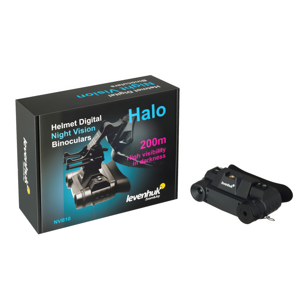 Бинокль цифровой ночного видения Levenhuk Halo NVB10 Helmet - AMOLED-дисплей 240x536 пикселей