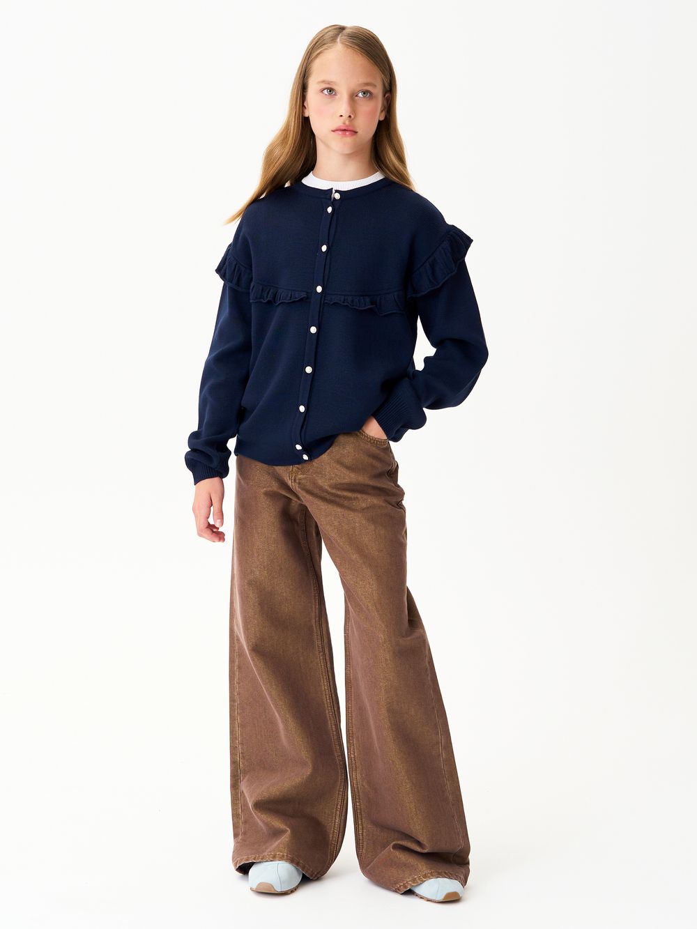 Кардиган для девочки AT1423 синий