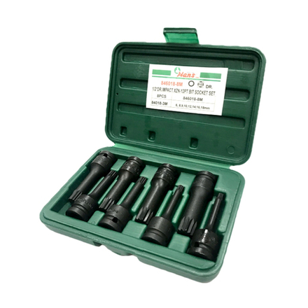 Комплект ударных насадок 1/2' Hans, 846018-8M