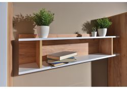 Полка Альба дуб золотой craft / белый премиум