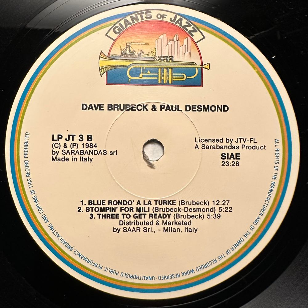 Dave Brubeck And Paul Desmond (Италия 1984г.)