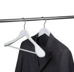 Вешалка, плечики BERGA, материал: дерево, крючок: сталь, цвет: белый