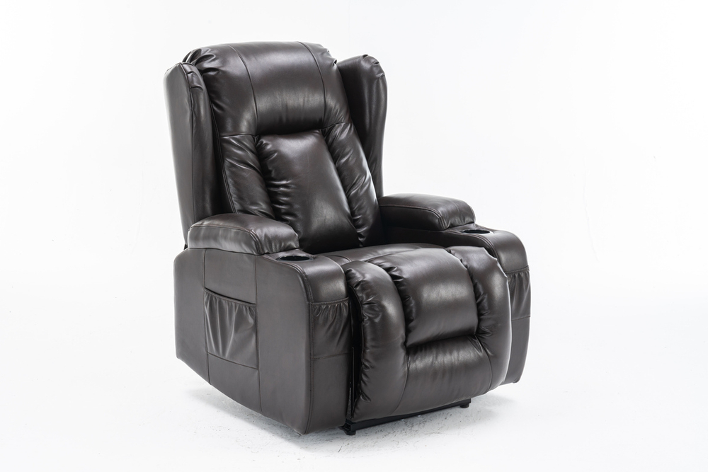 Электрический кресло-реклайнер «LAZY BOY» 3 в 1 (раскладывание, массаж и подогрев) — Brown