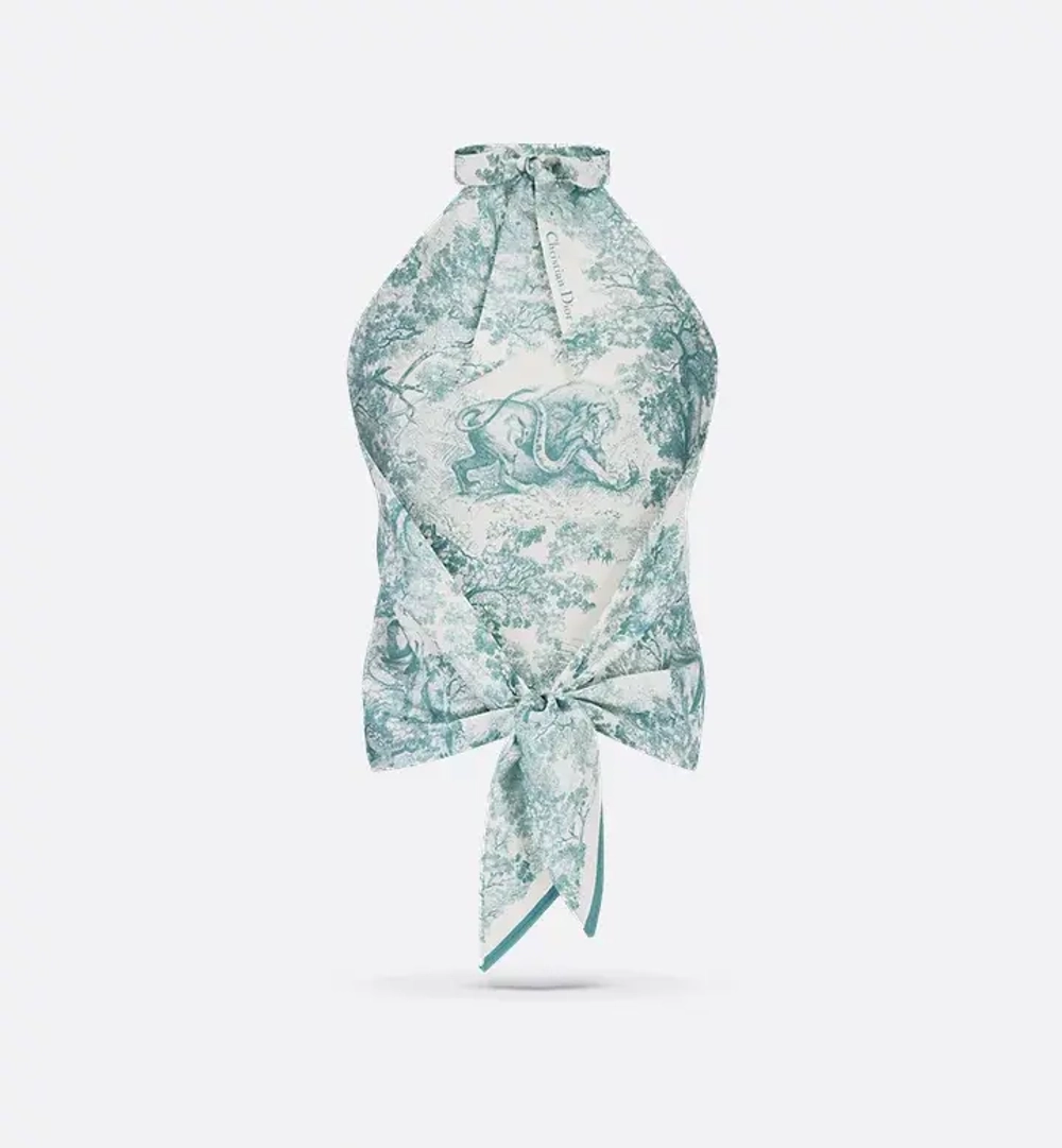 Шелковый топ Dioriviera с принтом Toile de Jouy Sauvage от Dior