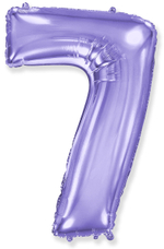 Фиолетовые с блеском цифры 102 см с гелием