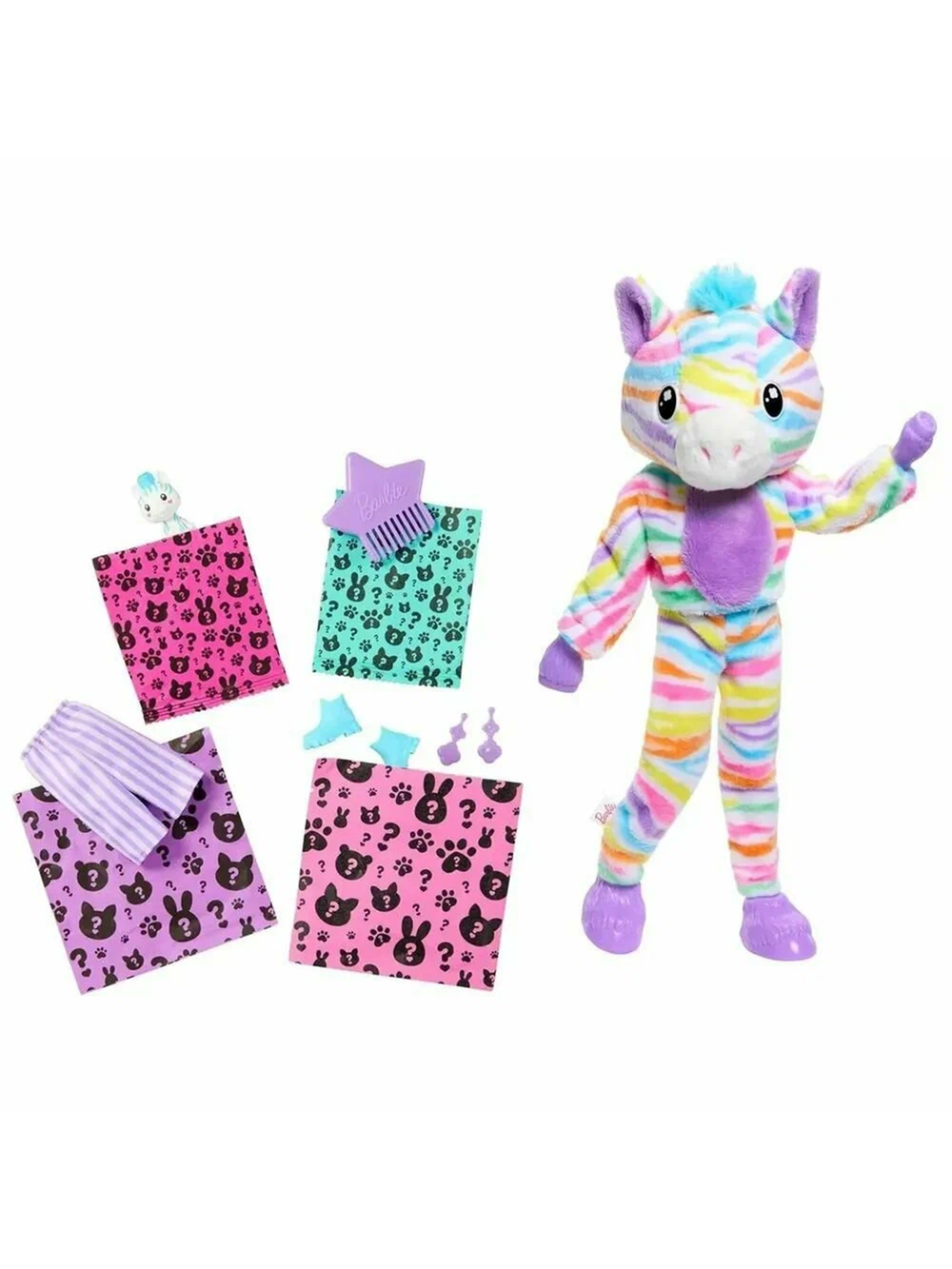 Барби Cutie Reveal Color Dream HRK39, кукла с сюрпризом в костюме зебры