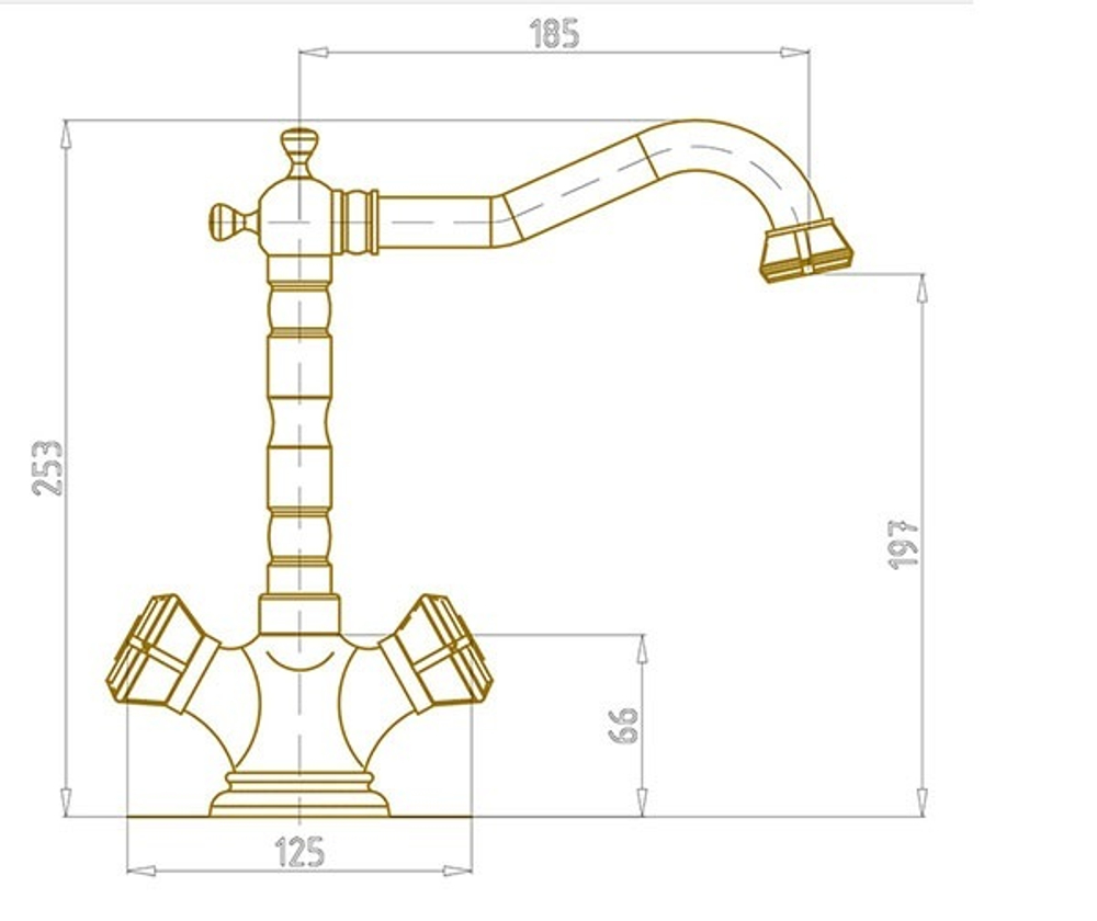 Смеситель кухонный + поворотный аэратор Bronze de Luxe 10105K/1