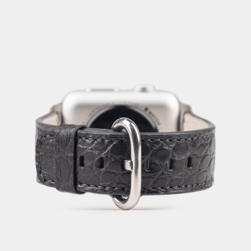 Ремешок для Apple Watch 40/41/42 mm из кожи аллигатора, серого цвета