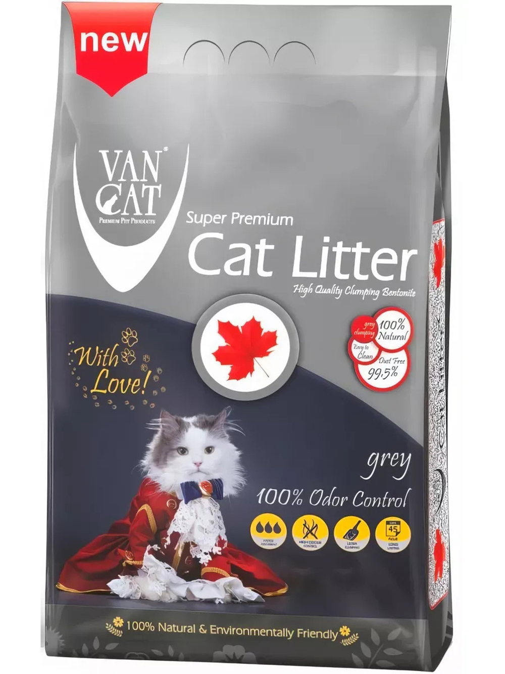 Наполнитель Van Cat Grey Odour special 10L Cpp bag